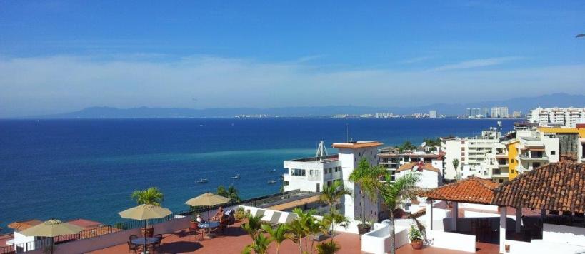 puerto vallarta looking north and Banderas Bay in Mexico